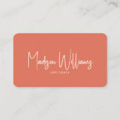 Modern Minimal Life Coach QR Code | Terracotta Visitekaartje (Voorkant)