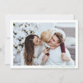 Modern Minimal Lijst Green MERRY CHRISTMAS Foto Feestdagenkaart (Voorkant)