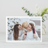 Modern Minimal Lijst Green MERRY CHRISTMAS Foto Feestdagenkaart (Staand voorkant)