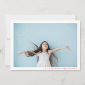 Modern Minimal Lijst Red MERRY CHRISTMAS Foto Feestdagenkaart (Voorkant)