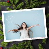 Modern Minimal Lijst Red MERRY CHRISTMAS Foto Feestdagenkaart