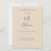 Modern Minimal Linen Afstuderen Aankondiging (Achterkant)