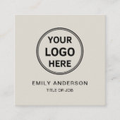 Modern Minimal Logo QR Vierkante Visitekaartje (Voorkant)