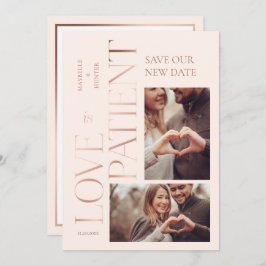 Modern Minimal Love is Patient Roos Gold Photo Save The Date