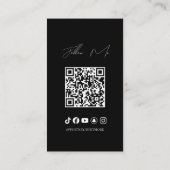 Modern Minimal Luxury Social Influencer QR Code Visitekaartje (Achterkant)