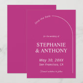 Modern Minimal Magenta with Arch Wedding    (Voorkant / Achterkant)