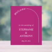 Modern Minimal Magenta with Arch Wedding         Acryl Bord (Neutraal)