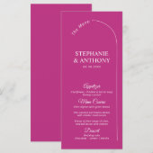 Modern Minimal Magenta with Arch Wedding Menu (Voorkant / Achterkant)