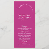 Modern Minimal Magenta with Arch Wedding  Menu (Voorkant)