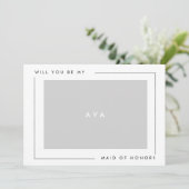 Modern Minimal Maid of Honor Voorstel Foto Aankondiging (Staand voorkant)