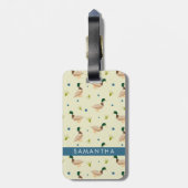 Modern Minimal Mallard Duck Pattern Bagagelabel (Achterkant verticaal)