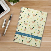 Modern Minimal Mallard Duck Pattern Notebook Notitieboek