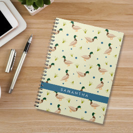 Modern Minimal Mallard Duck Pattern Notebook Notitieboek