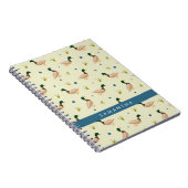 Modern Minimal Mallard Duck Pattern Notebook Notitieboek (Rechterzijde)