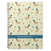 Modern Minimal Mallard Duck Pattern Notebook Notitieboek (Voorkant)