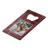 Modern Minimal Maroon Chic Typography Galentine's Creditkaart Flessenopener (Voorkant Gekanteld)