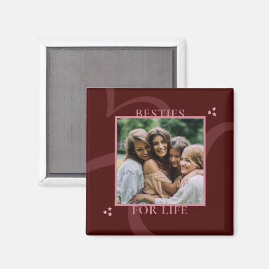 Modern Minimal Maroon Chic Typography Galentine's Magneet (Voorkant / Achterkant)