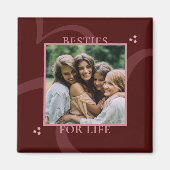 Modern Minimal Maroon Chic Typography Galentine's Magneet (Voorkant)