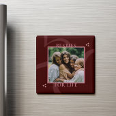 Modern Minimal Maroon Chic Typography Galentine's Magneet