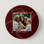 Modern Minimal Maroon Chic Typography Galentine's Ronde Button 7,6 Cm (Voorkant)