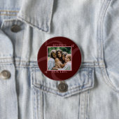 Modern Minimal Maroon Chic Typography Galentine's Ronde Button 7,6 Cm (In situ)