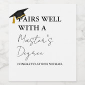 Modern Minimal Master's Degree Afstuderen Gift Wijn Etiket (Enkel label)