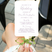 Modern Minimal Mauve Script Wedding Program Handwaaier