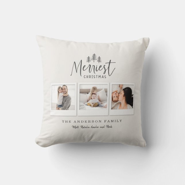 Modern Minimal Merriest Christmas Kussen (Voorkant)
