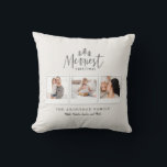 Modern Minimal Merriest Christmas Kussen<br><div class="desc">Merriest Christmas multi foto vakantie gooi kussen. Maak uw vakantie decor extra speciaal en een herinnering die u voor altijd kunt behouden met zijn vakantie ontwerp. Achtergrondkleur kan worden aangepast.</div>