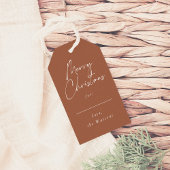 Modern Minimal Merry Christmas Script Rust Red Cadeaulabel