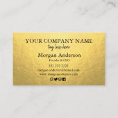 Modern Minimal Metal Glans & Folie Gold Visitekaartje (Achterkant)