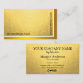 Modern Minimal Metal Glans & Folie Gold Visitekaartje (Voorkant / Achterkant)
