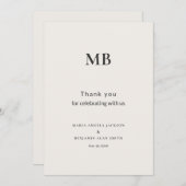 Modern Minimal Micro Wedding Bedankkaart (Voorkant / Achterkant)