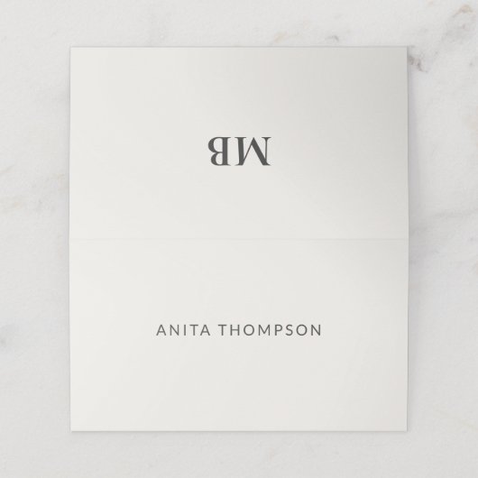 Modern Minimal Micro Wedding Place Card Plaatskaartje (Buitenkant ongevouwen)