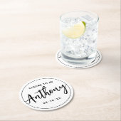 MODERN MINIMAL mijlpaal drink verjaardag Ronde Kartonnen Onderzetter (Insitu)