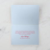 Modern Minimal Minimalist Blue Red Wedding Bedankkaart (Binnen)