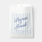 Modern Minimal Minimalist Blue Stripes Wedding Bedankzakje (Voorkant)