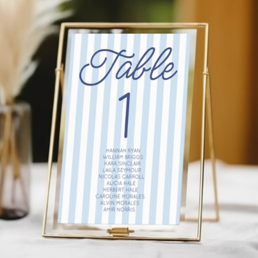 Modern Minimal Minimalist Blue Stripes Wedding Kaart