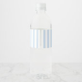 Modern Minimal Minimalist Blue Stripes Wedding Waterfles Etiket (Achterkant)