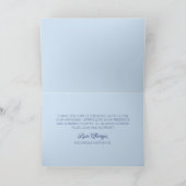 Modern Minimal Minimalist Blue Wedding Bedankkaart (Binnen)