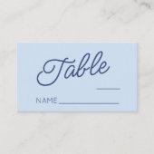 Modern Minimal Minimalist Blue Wedding Plaatskaartje (Voorkant)