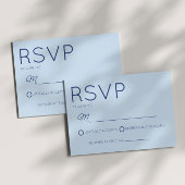 Modern Minimal Minimalist Blue Wedding RSVP Kaartje