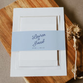 Modern Minimal Minimalist Blue Wedding Uitnodigingen Wikkel