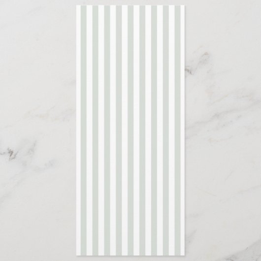Modern Minimal Minimalist Green Stripes Wedding Menu (Achterkant)