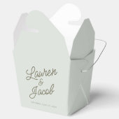 Modern Minimal Minimalist Green Wedding Bedankdoosjes (Geopend)