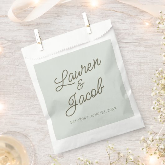 Modern Minimal Minimalist Green Wedding Bedankzakje (Geknipt)