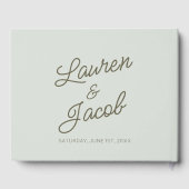 Modern Minimal Minimalist Green Wedding Gastenboek (Achterkant)