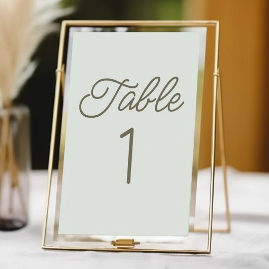 Modern Minimal Minimalist Green Wedding Kaart