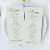 Modern Minimal Minimalist Green Wedding Menu