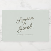Modern Minimal Minimalist Green Wedding Mini Likeurfles Etiket (Enkel label)